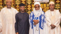 Breaking: Osinbajo Arrives Katsina, Meets Emir Of Daura