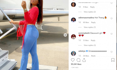 Regina Daniel in private jet